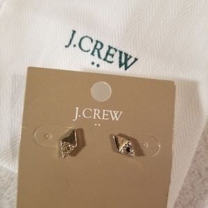 J. Crew gold geometric stud earrings NWOT